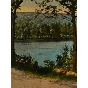 Antique 1929 Litho Ephemera Postcard Lake Scene Greetings From Prescott AZ NYCE
